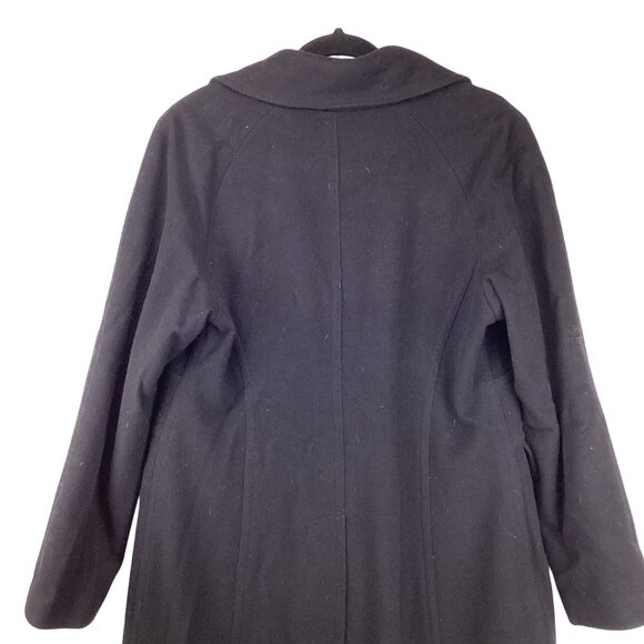 Michael Kors Womens Coat Size 14 Black Wool Blend Peacoat Double-Breasted Button - Picture 5 of 8